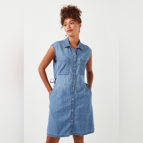 GAP Dresses & Skirts - GAP Light Blue Denim Shirt Dress - Sleeveless Button Front